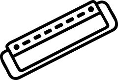 Fun Clip Art of a Harmonica for Musical Projects