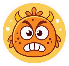 Furious Orange Monster Cartoon Sticker