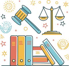 Gavel and Law Books Illustration for Legal Themes