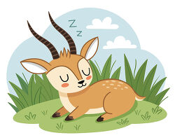 Gazelle sleeping in tall grass