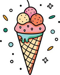 gelato colorful playful icon clip art