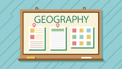 Geography Classroom Bulletin Board With Papers