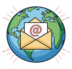 Global email communication icon