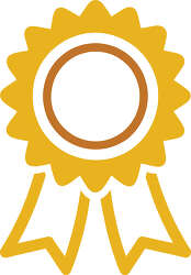 Gold award ribbon outline