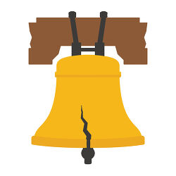 Golden Liberty Bell With Crack