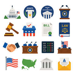 government politics civic icon set collection