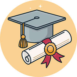 Graduation Cap And Diploma Illustration