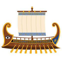 Greek Trireme Sail And Oars