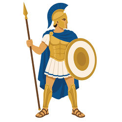 Greek Warrior Spear And Shield