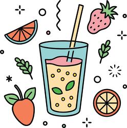 green juice colorful playful icon clip art