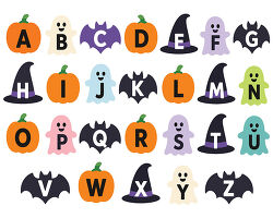 Halloween Alphabet With Pumpkins Ghosts And Bats