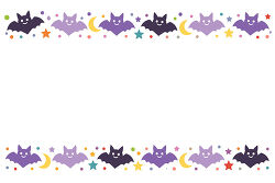 Halloween Bat Border With Purple Bats