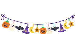 Halloween Garland With Pumpkins Ghosts And Bats