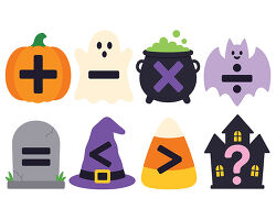 Halloween Math Symbols With Pumpkins And Ghosts
