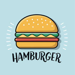 Hamburger with text