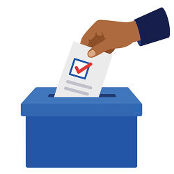 Hand Casting Ballot In Box