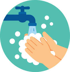 hand washing sink with soap bubbles
