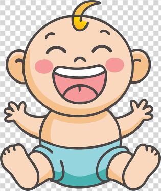 Happy Baby With Cheerful Expression and Wiggling Toes