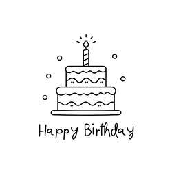 Happy Birthday Cake Coloring Page