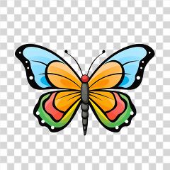 Happy Colorful Butterfly With Vibrant Wings Showing Detail