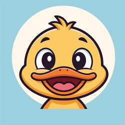 happy duck cartoon face