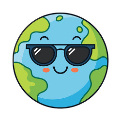Happy Earth Wearing Sunglasses