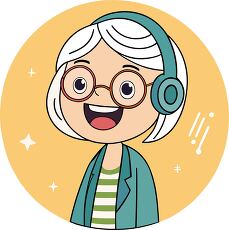 Happy Girl With Headphones Enjoying Music