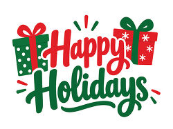 Happy Holidays Lettering With Christmas Gift Boxes
