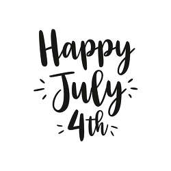 happy july 4th word art