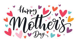 Happy Mothers Day Script Heart Illustration