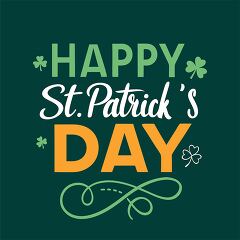 Happy St Patricks Day With Clover text