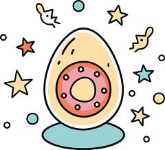 hard boiled egg colorful playful icon clip art