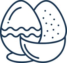 hard boiled egg simple line outline