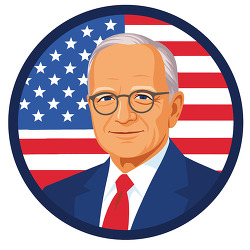 harry s truman united states president illustration
