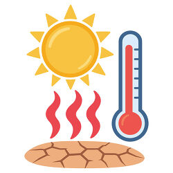 Heat Warning With Thermometer And Cracked Ground