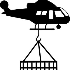 Helicopter Lifting Cargo Silhouette