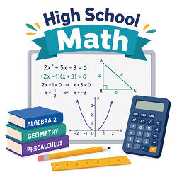 high school math whiteboard with calculator