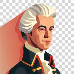 Historical Figure in Flat Illustration Style