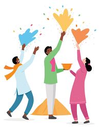 Holi Festival of Colors Celebration Illustration