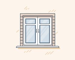 home window with glass panes illustration