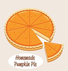 Homemade Pumpkin Pie with Slice and Text Design