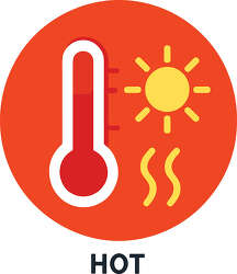 hot temperature symbol with sun