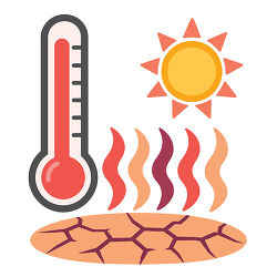Hot Weather Thermometer With Heat Waves