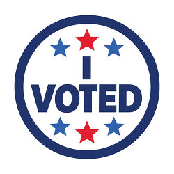 I Voted Sticker With Stars