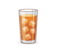 Iced Tea Glass With Ice Cubes