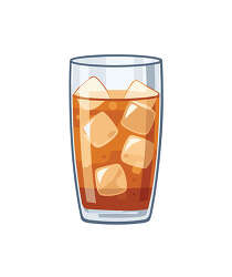 Iced Tea Glass With Ice Cubes