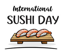 International Sushi Day Salmon Nigiri Lettering