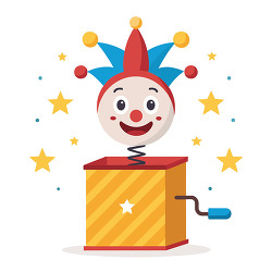Jack In The Box Clown Surprise Toy Funny Illustration