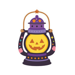 Jack O Lantern Lantern With Purple Top