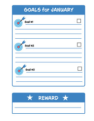 january goals worksheet kids goal tracker
